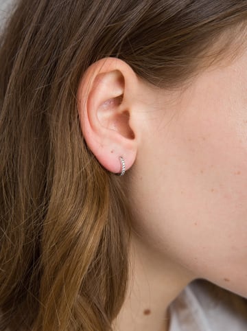 Pandora Silber-Creolen mit Edelsteinen