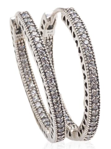 Pandora Zilveren creolen met edelstenen