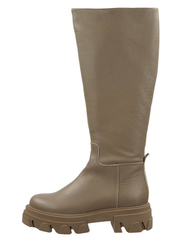 Steve Madden Skórzane kozaki w kolorze beżowym