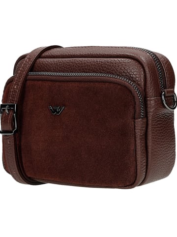 Wojas Skórzana torebka w kolorze brązowym - 18 x 13 x 6 cm