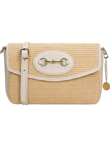 Wojas Leder-Umhängetasche in Beige - (B)24 x (H)15 x (T)8 cm