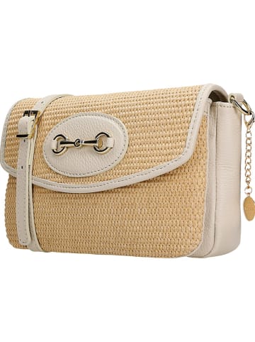 Wojas Leder-Umhängetasche in Beige - (B)24 x (H)15 x (T)8 cm