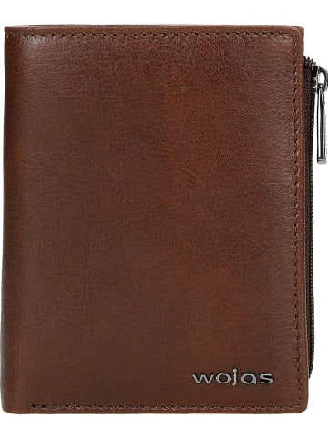 Wojas Skórzany portfel w kolorze brązowym - 12 x 9,5 x 1 cm