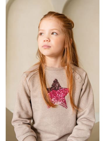 Like Flo Sweatshirt in Beige/ Rot
