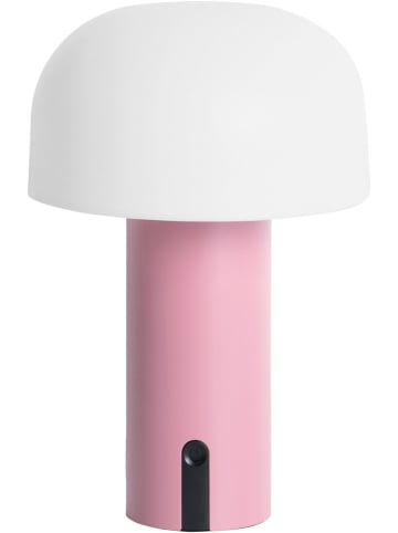 Leitmotiv Ledtafellamp "Luca" lichtroze/wit - (H)22,5 x Ø 15 cm