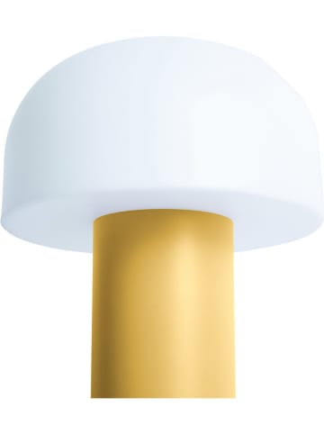 Leitmotiv Lampa stołowa LED "Luca" w kolorze musztardowo-białym - wys. 22,5 x Ø 15 cm