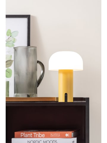 Leitmotiv Lampa stołowa LED "Luca" w kolorze musztardowo-białym - wys. 22,5 x Ø 15 cm