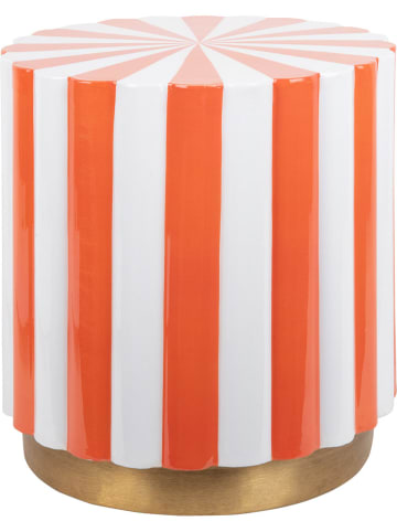 Leitmotiv Kruk "Candy Swirl" oranje/wit - (H)41 x Ø 40 cm