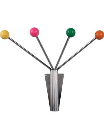 Present Time Wandgarderobe "Neptune" in Silber/ Bunt - (B)21 x (H)11,5 cm