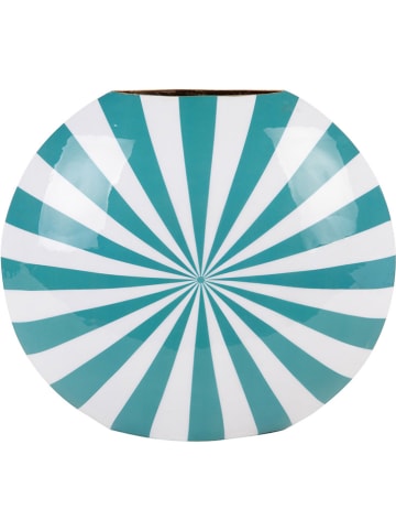 Present Time Vaas "Candy Swirl" turquoise/wit - (H)35 cm