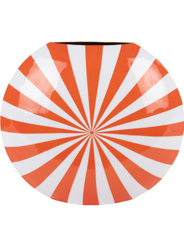 Present Time Vase "Candy Swirl" in Orange/ Weiß - (H)35 cm