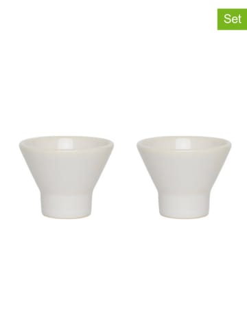 OYOY living design 2-delige set: eierdoppen "Yuka" wit - (H)4 x Ø5 cm