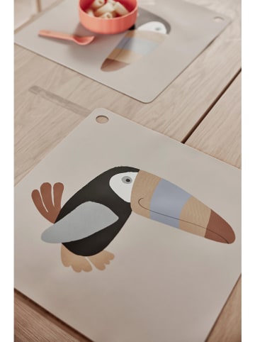 OYOY mini Tischset "Toucan" in Beige - (L)38 cm - (B)38 cm