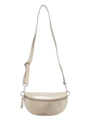 Zwillingsherz Leder-Umhängetasche in Gold - (B)23 x (H)14 x (T)7 cm