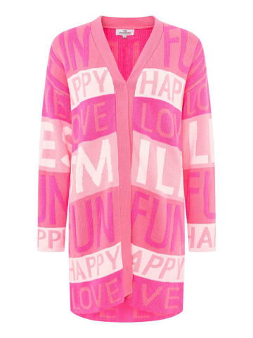 Zwillingsherz Cardigan "Smile Fun Happy" in Pink