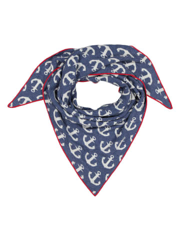 Zwillingsherz Driehoekige doek "Anni" blauw/rood