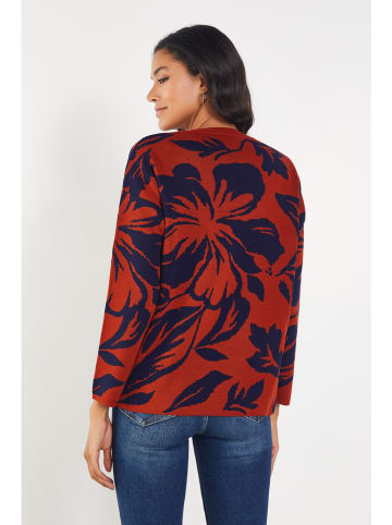 Milan Kiss Pullover in Rot/ Dunkelblau/ Bunt
