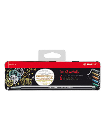 STABILO Premium-Filzstifte ''STABILO Pen 68 metallic'' - 6 Stück