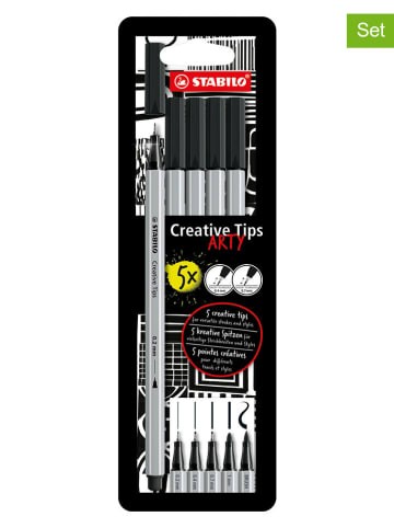 STABILO 10er-Set: Multi-Liner ''STABILO Creative Tips ARTY'' in Schwarz - 2 x 5 Stück