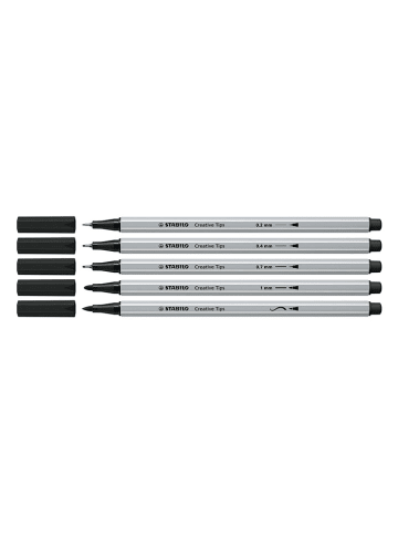STABILO 10er-Set: Multi-Liner ''STABILO Creative Tips ARTY'' in Schwarz - 2 x 5 Stück
