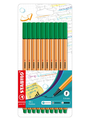 STABILO Fineliner ''STABILO point 88'' in Grün - 10 Stück
