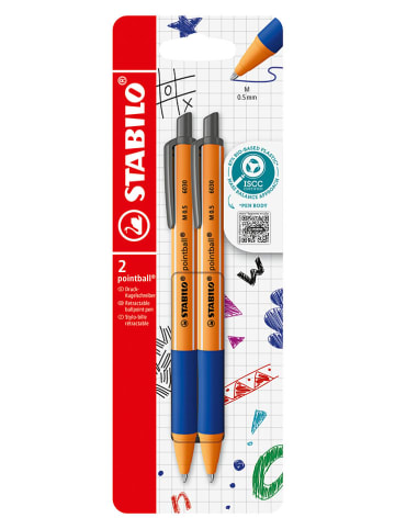 STABILO 4er-Set: Druck-Kugelschreiber ''STABILO point 88' in Blau - 4 x 2 Stück