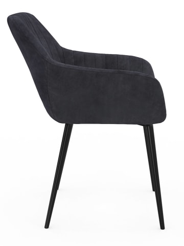 IDOMYA Factory Krzesła (2 szt.) "Ariana" w kolorze antracytowym do jadalni - 51 x 76 x 56 cm