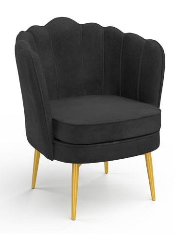 IDOMYA Factory Sessel "Arielle" in Anthrazit - (B)64 x (H)76 x (T)59 cm