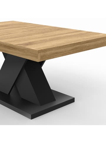 IDOMYA Factory Couchtisch "Alexia" in Hellbraun/ Schwarz - (B)100 x (H)45 x (T)60 cm