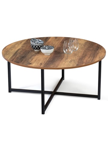 IDOMYA Factory Couchtisch "Eliza" in Braun - (H)40 x Ø 80 cm