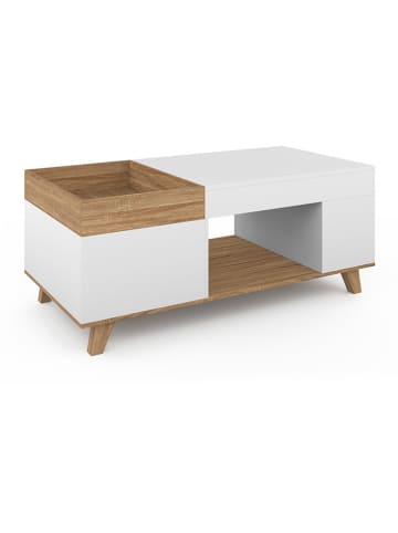 IDOMYA Essentials Couchtisch "Stella" in Hellbraun/ Weiß - (B)110 x (H)45 x (T)55 cm