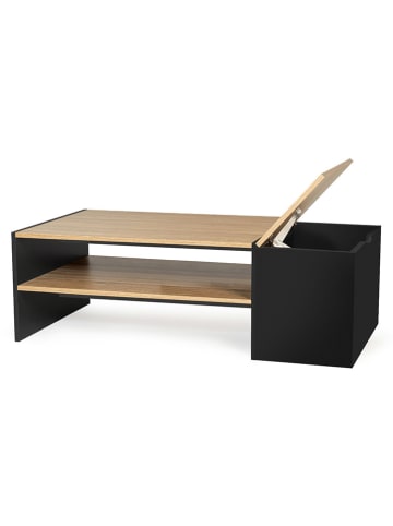 IDOMYA Essentials Couchtisch "Zoé" in Hellbraun/ Schwarz - (B)110 x (H)36 x (T)60 cm