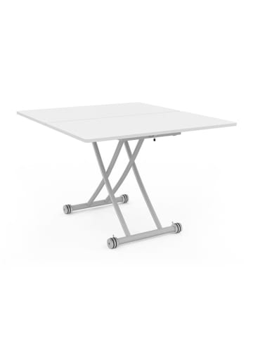IDOMYA Factory Klapptisch "Tribeca" in Weiß/ Silber - (B)100 x (H)75 x (T)54 cm