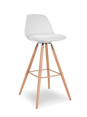 IDOMYA Factory 2-delige set: barkrukken "Oslo" wit - (B)38,5 x (H)39 x (D)38,5 cm