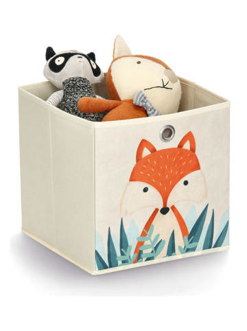 Zeller Aufbewahrungsbox "Fuchs" in Beige/ Bunt - (B)28 x (H)28 x (T)28 cm