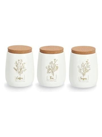 Zeller 2er-Set: Vorratsdosen ''Coffee'' in Weiß/ Hellbraun - 750 ml