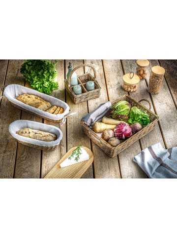 Zeller 2-delige set: voorraadglas "Groeven" lichtbruin - 800 ml