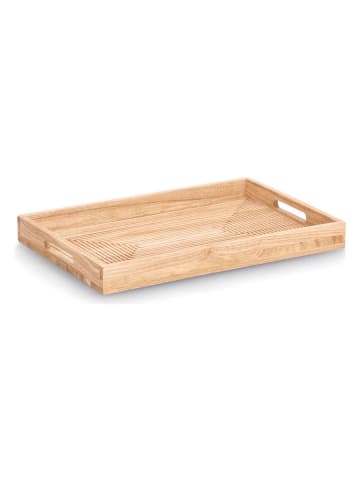 Zeller Tablett "Stripes" in Hellbraun - (B)45,7 x (H)2 x (T)30,5 cm