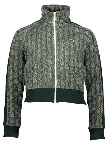 Lacoste Sweatjacke in Dunkelgrün/ Weiß