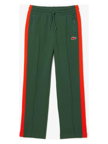 Lacoste Spodnie dresowe w kolorze ciemnozielonym