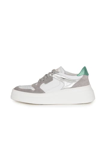 Anna Morellini Skórzane sneakersy "Netina" w kolorze biało-szaro-srebrnym