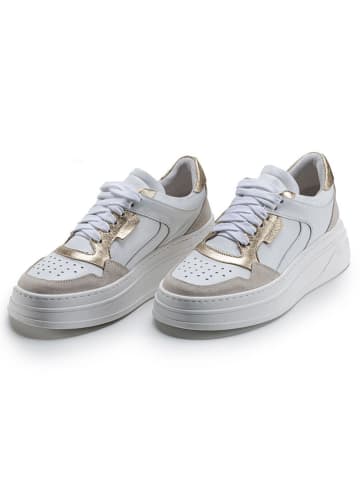 Anna Morellini Leder-Sneakers "Netina" in Weiß/ Gold