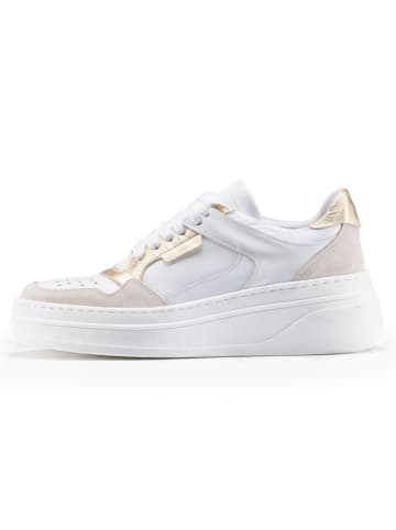 Anna Morellini Leder-Sneakers "Netina" in Weiß/ Gold