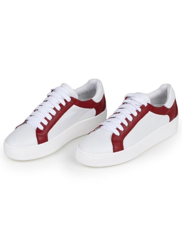 Anna Morellini Skórzane sneakersy "Antilina" w kolorze biało-czerwonym