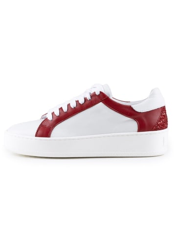 Anna Morellini Skórzane sneakersy "Antilina" w kolorze biało-czerwonym