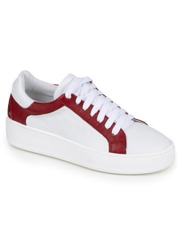 Anna Morellini Leder-Sneakers "Antilina" in Weiß/ Rot