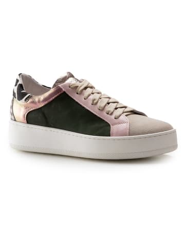 Anna Morellini Leren sneakers "Antilina" beige/groen/lichtroze
