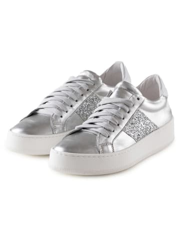 Anna Morellini Leren sneakers "Torecia" zilverkleurig