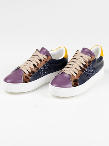 Anna Morellini Leder-Sneakers "Torecia" in Lila/ Dunkelblau