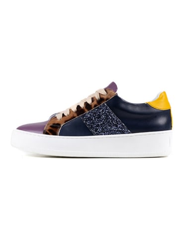 Anna Morellini Leder-Sneakers "Torecia" in Lila/ Dunkelblau